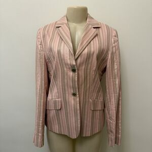 Maison de Bonneterie Blazer 42 Pink Metallic Stripe Amsterdam Designer Jacket